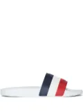 Moncler Basile stripe flat slides - White