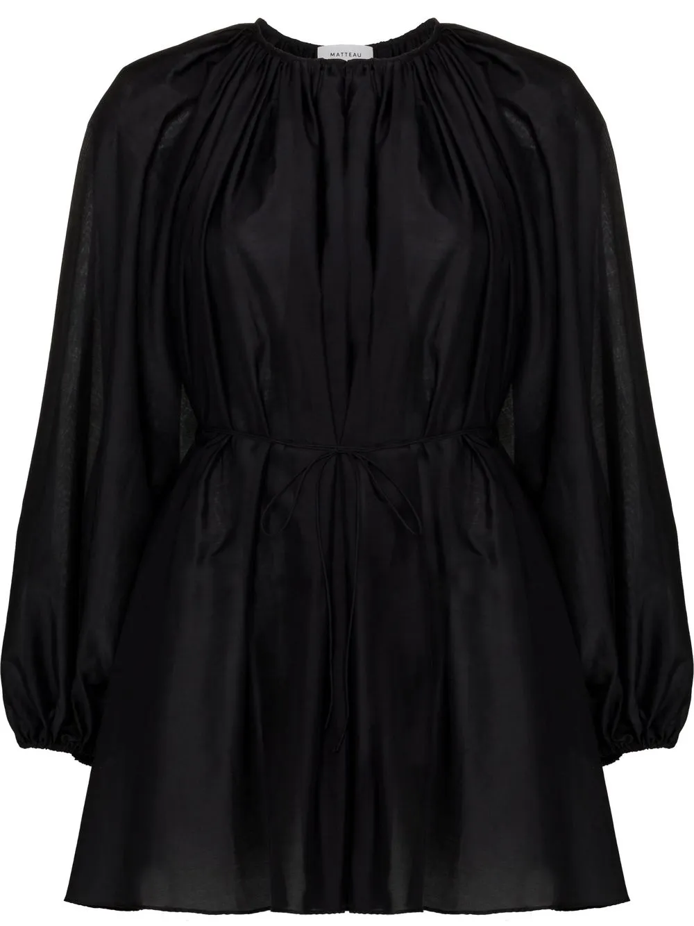 

Matteau long-sleeve gathered minidress - Black