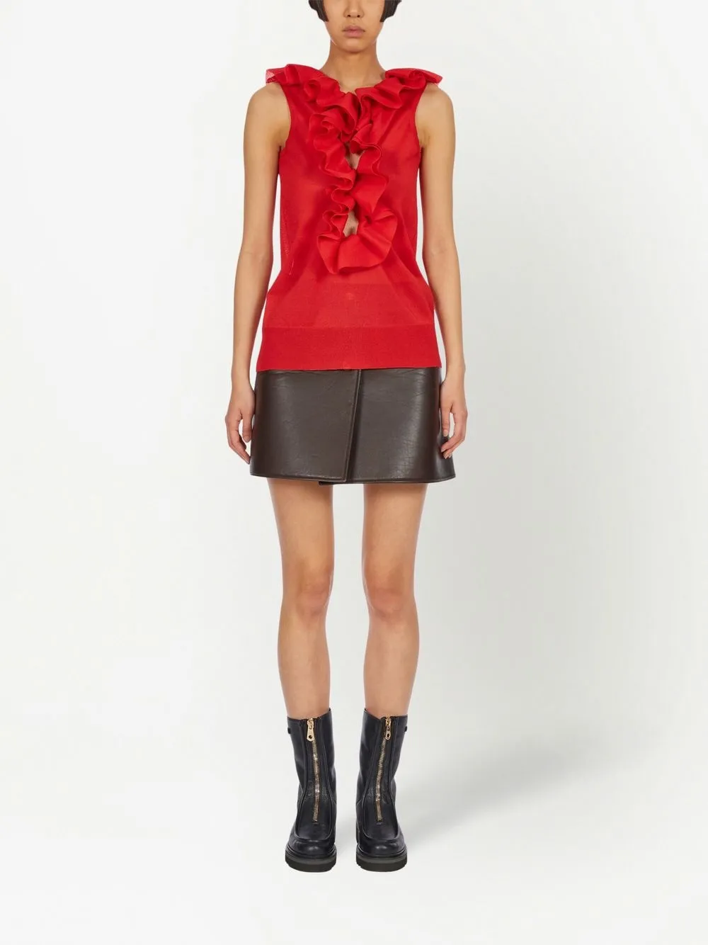 Ferragamo frill-detail virgin wool top | Knitted Tops | Image 2