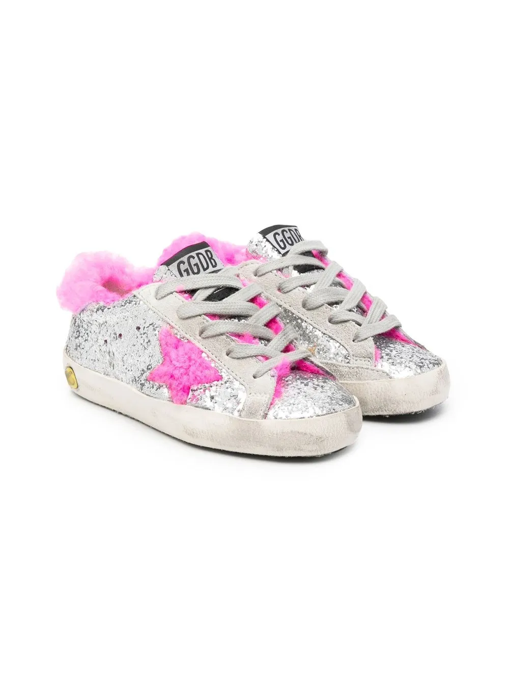 Golden Goose Kids' Super-star Glitter Sneakers In Silver | ModeSens