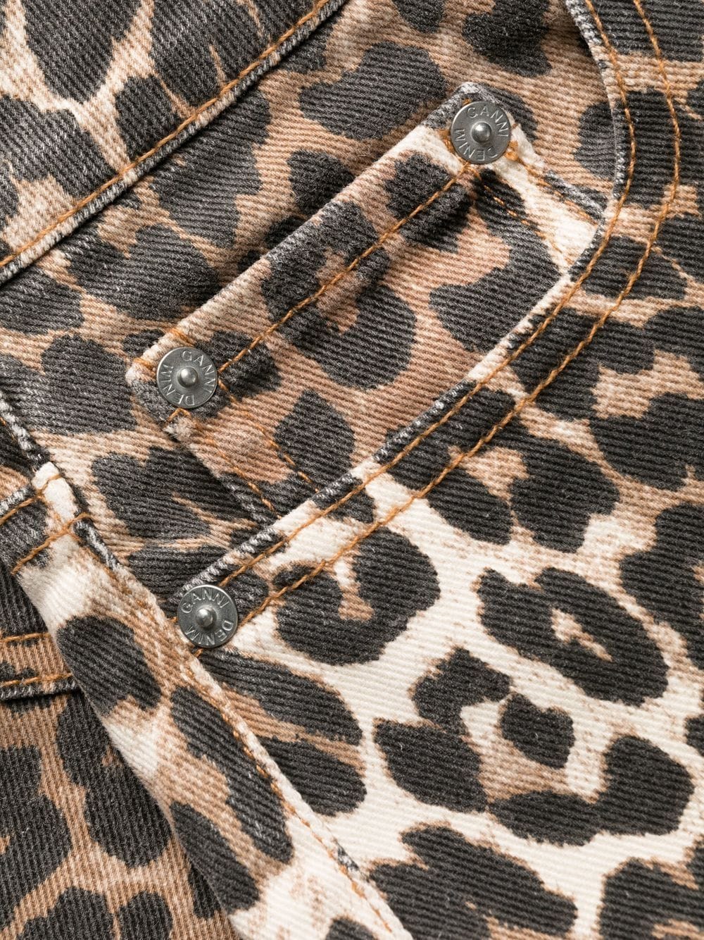 GANNI Betzy Leopard Cropped Jeans - Farfetch