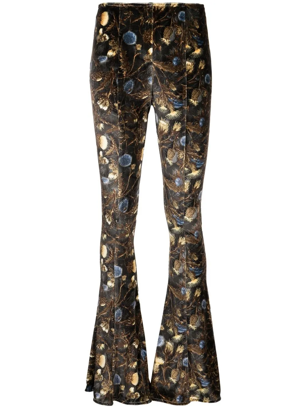 

Kwaidan Editions thistle-print flared trousers - Black
