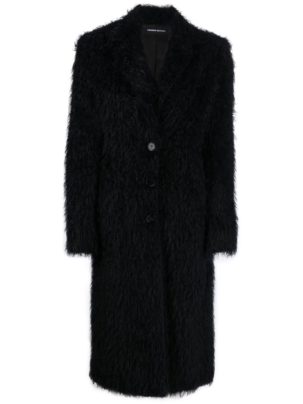 

Kwaidan Editions faux-fur button-front coat - Black