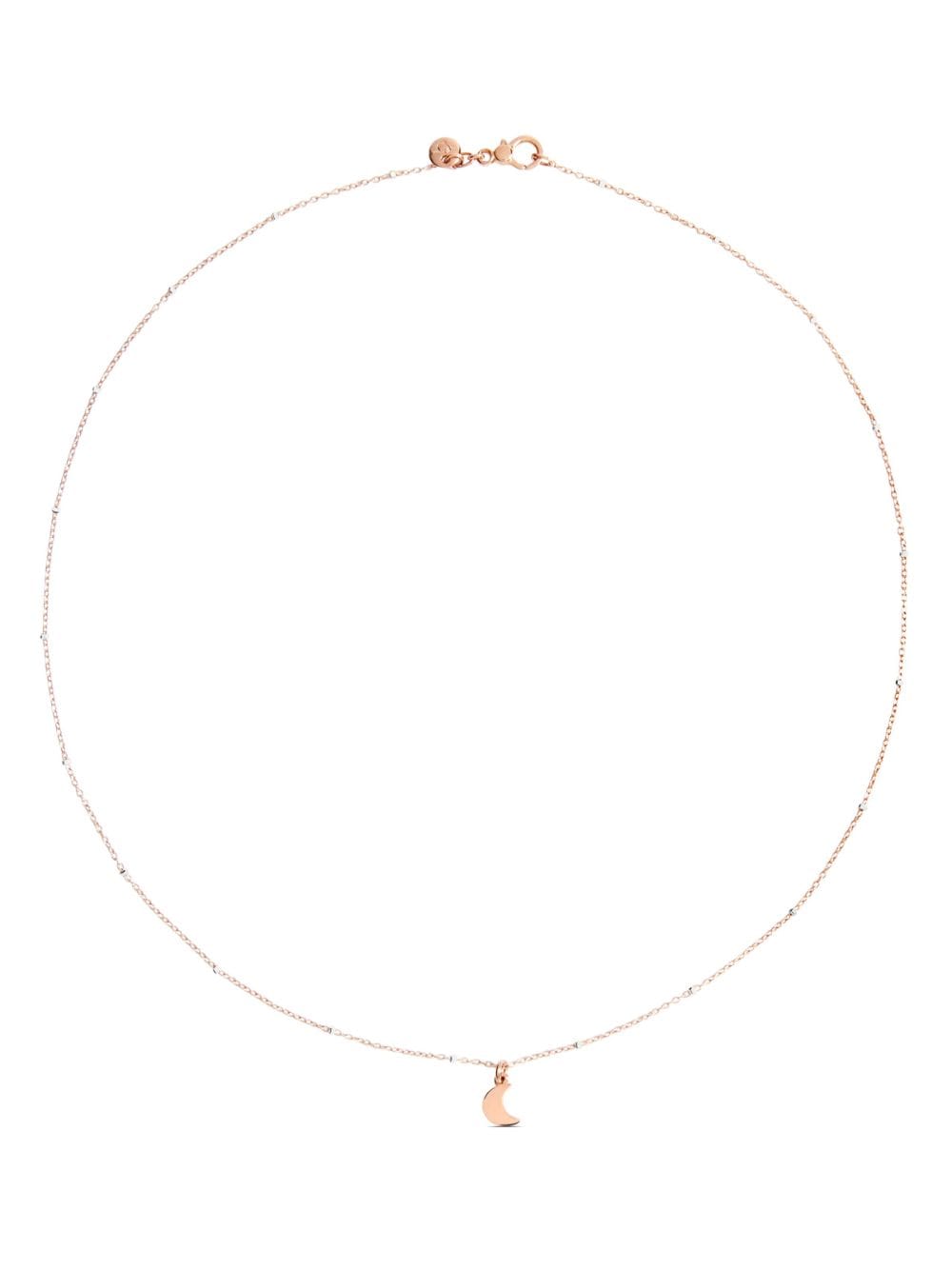 Shop Dodo 9kt Rose Gold Mini Moon Necklace In Pink