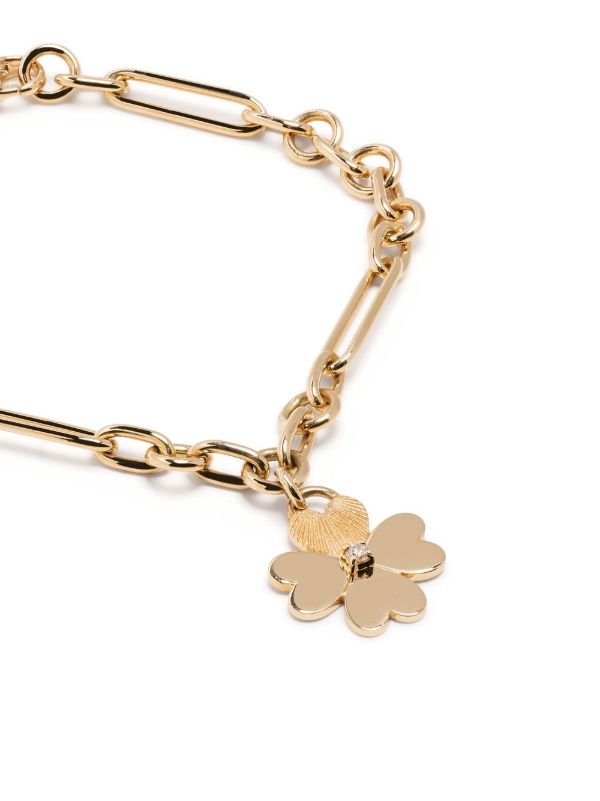 Louis Vuitton four leaf clover bracelet gold and white