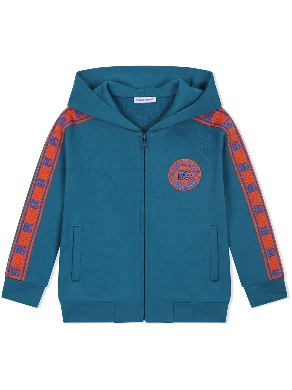 

Dolce & Gabbana Kids hoodie con logo y cierre - Azul