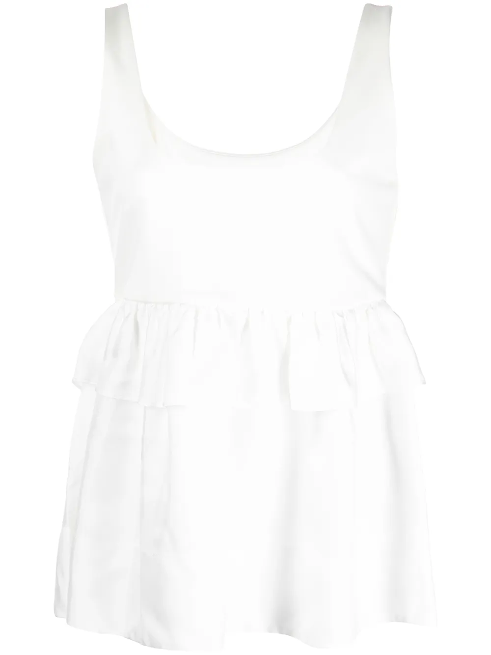 

Cynthia Rowley top de seda sin mangas con peplum - Blanco