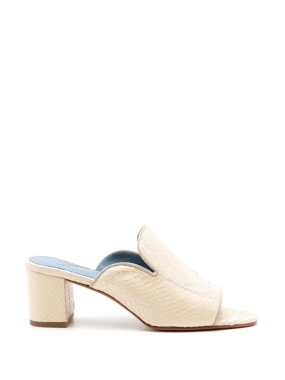 Blue Bird Shoes Embossed Leather Mules In Neutrals