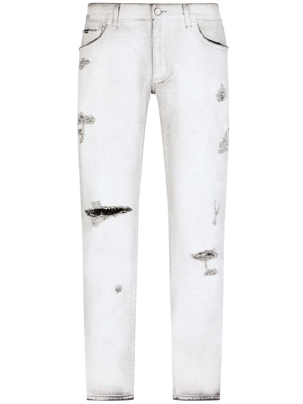 

Dolce & Gabbana skinny jeans con efecto envejecido - Blanco