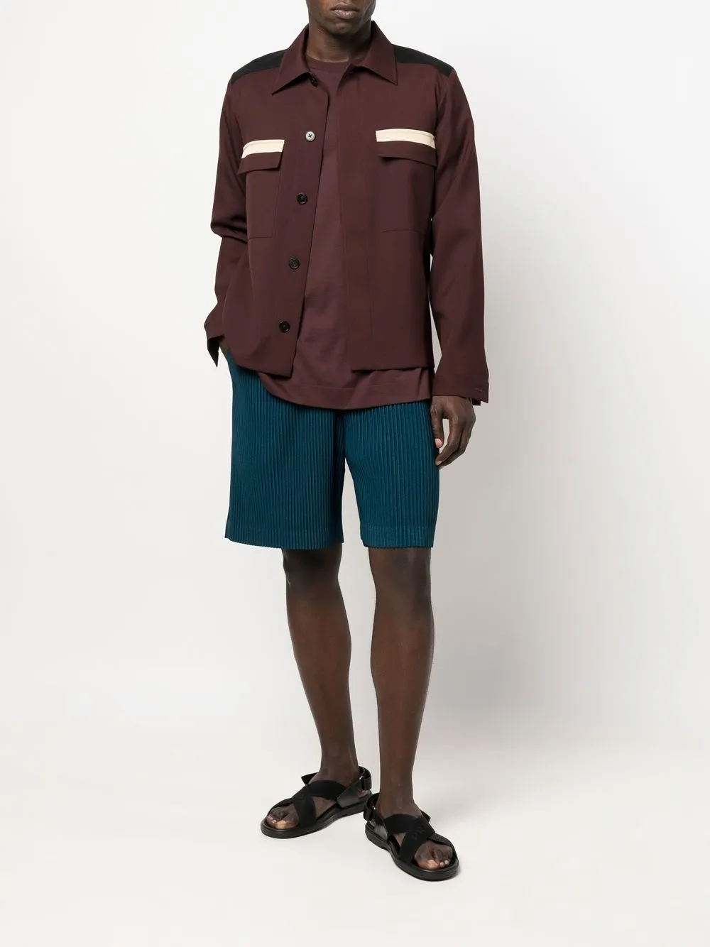 Homme Plissé Issey Miyake Geplooide shorts - Blauw