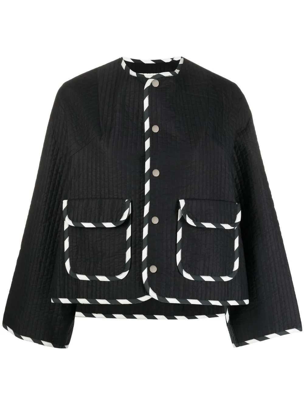 

Henrik Vibskov contrasting-trim fitted jacket - Black