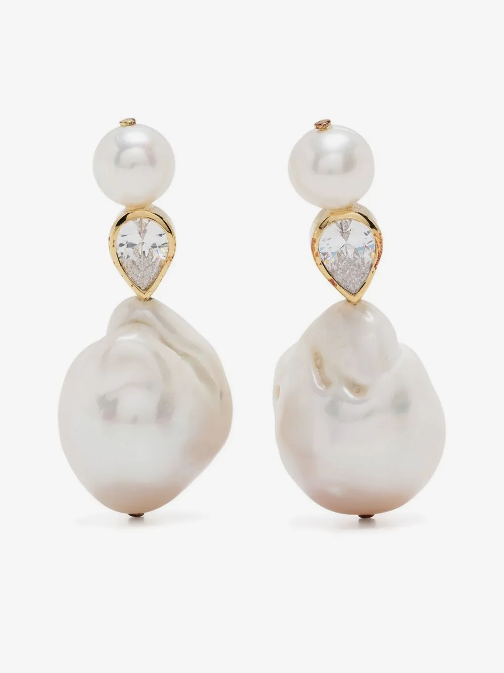 Pulp pearl drop earrings