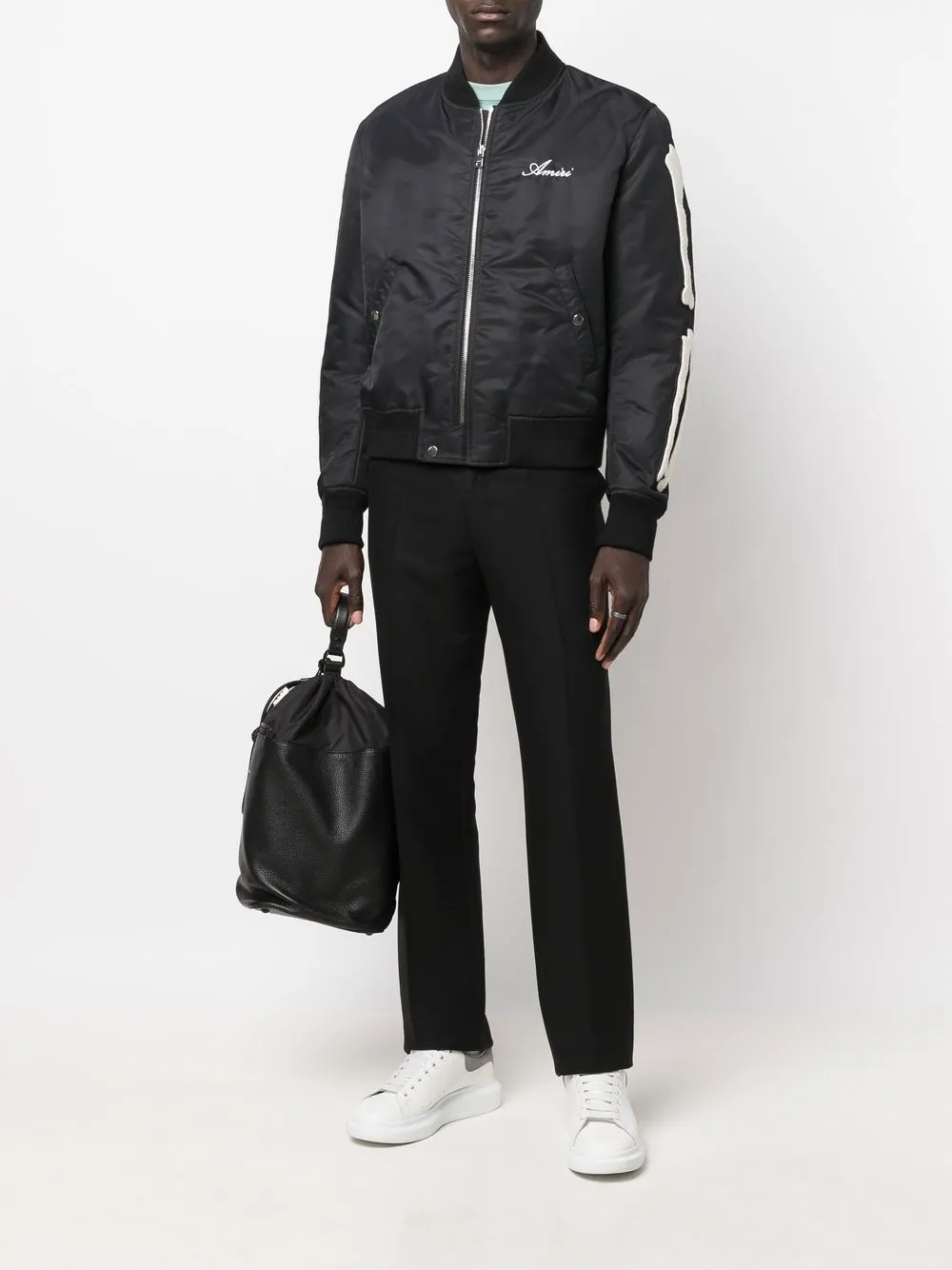 image 2 of amiri logo刺绣飞行员夹克