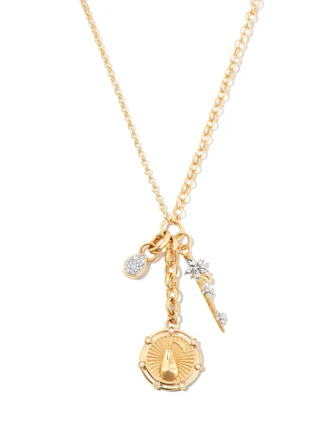 Foundrae 18kt yellow gold Mixed Belcher charm necklace