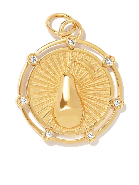 Foundrae dije Pear mediano en oro amarillo de 18kt con diamante