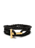 TOM FORD T-charm woven wrap bracelet - Brown