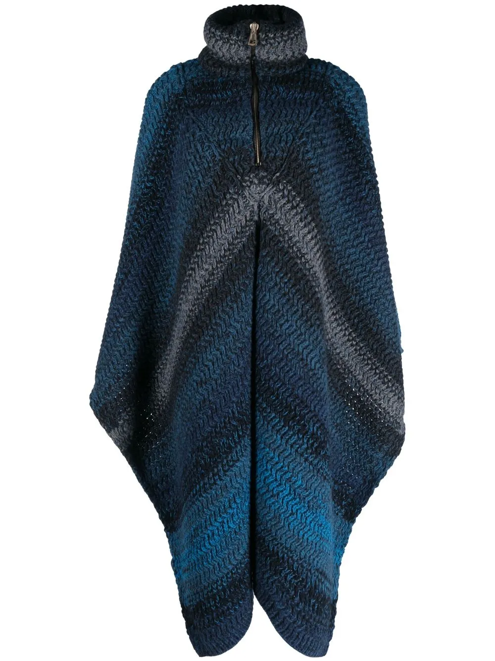 

Chloé striped zipped padded cardi-coat - Blue