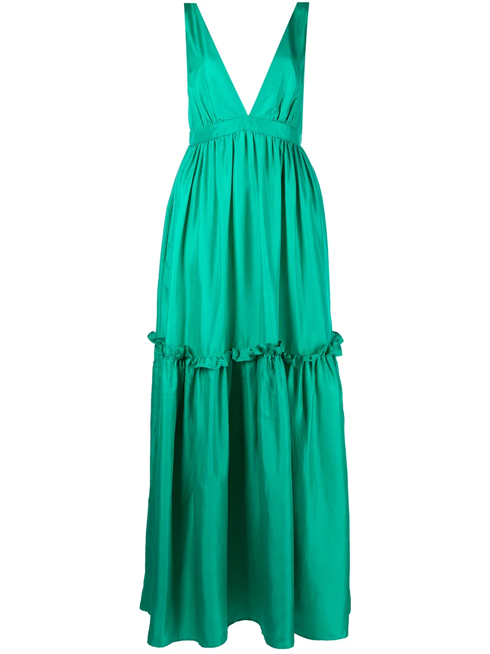 Cynthia Rowley vestido largo con diseño color block - Verde