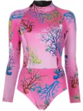 Cynthia Rowley coral-print wetsuit - Pink