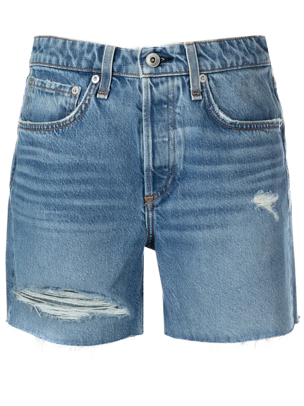 

Rag & Bone shorts de mezclilla con efecto envejecido - Azul