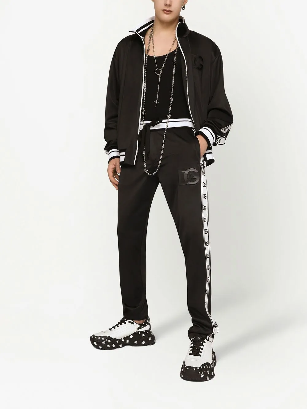 Shop Dolce & Gabbana Logo-tape Track Trousers In Black