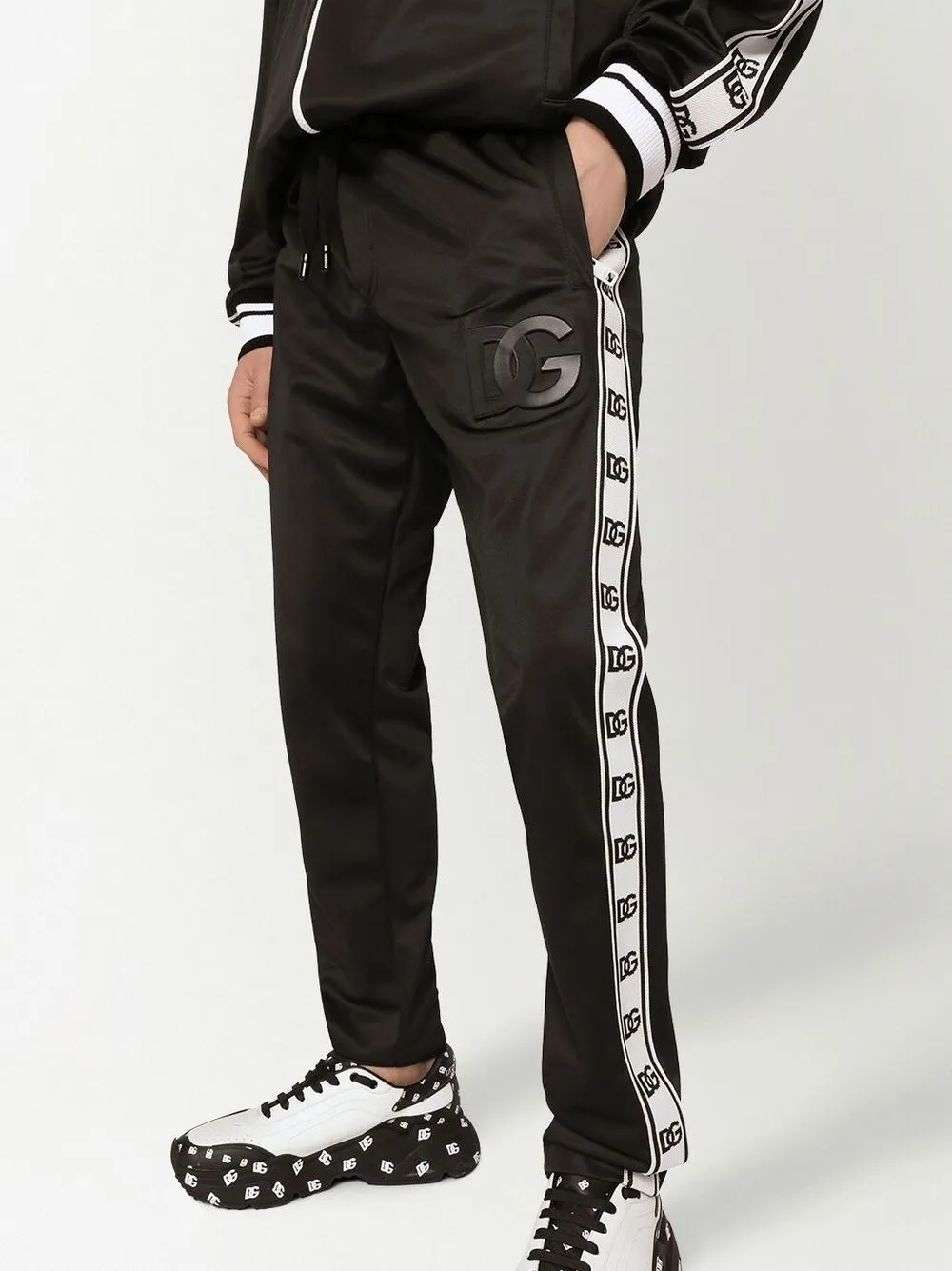 Shop Dolce & Gabbana Logo-tape Track Trousers In Black