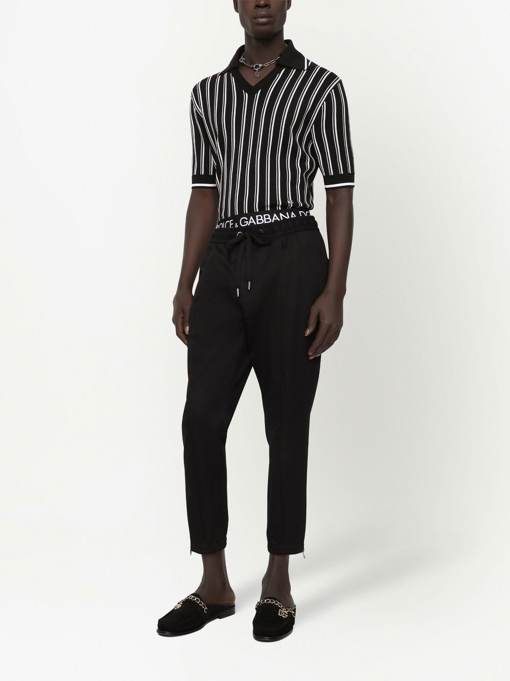Dolce & Gabbana DG Patch Striped Polo Shirt - Farfetch