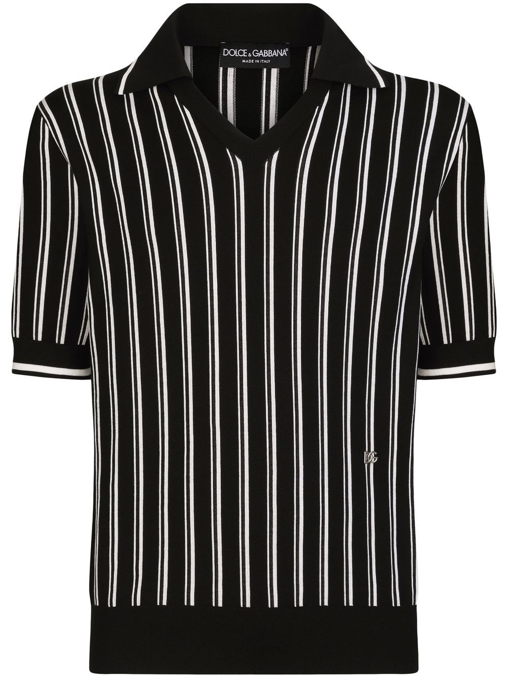 

Dolce & Gabbana playera tipo polo con parche DG - Negro