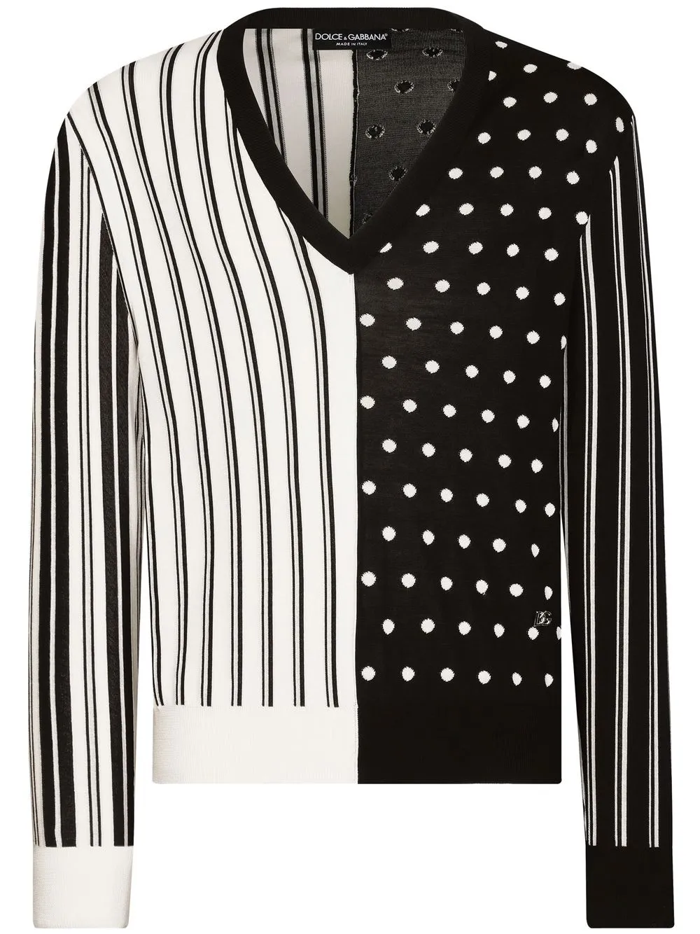 

Dolce & Gabbana printed V-neck jumper - Black