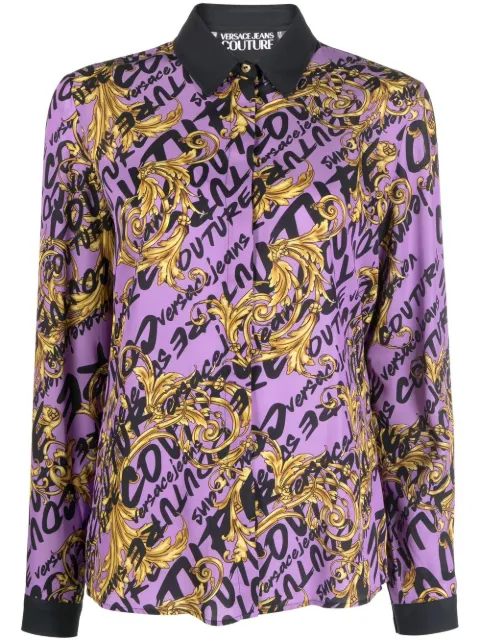 Versace Jeans Couture baroque graffiti-print shirt