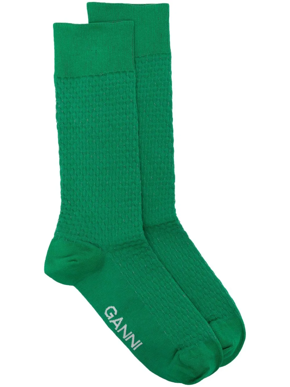 

GANNI calcetines con logo en intarsia - Verde