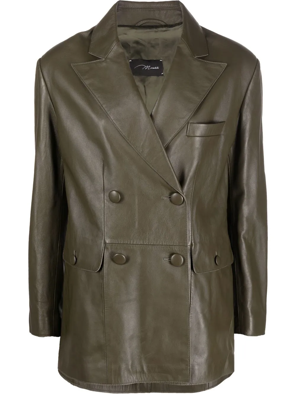 

Manokhi button-front leather jacket - Green