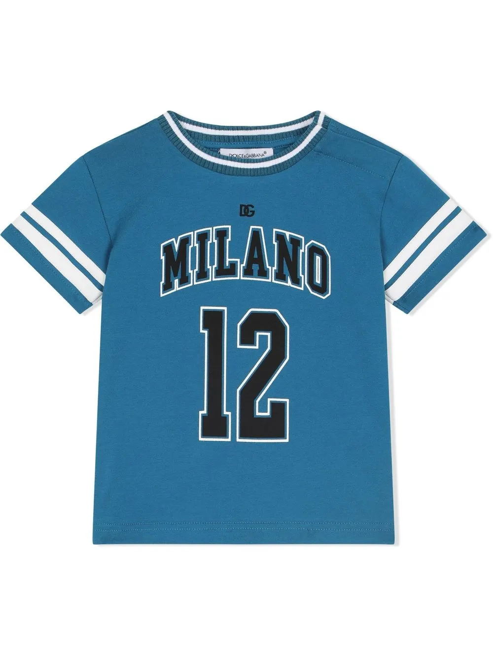 

Dolce & Gabbana Kids playera con logo estampado - Azul