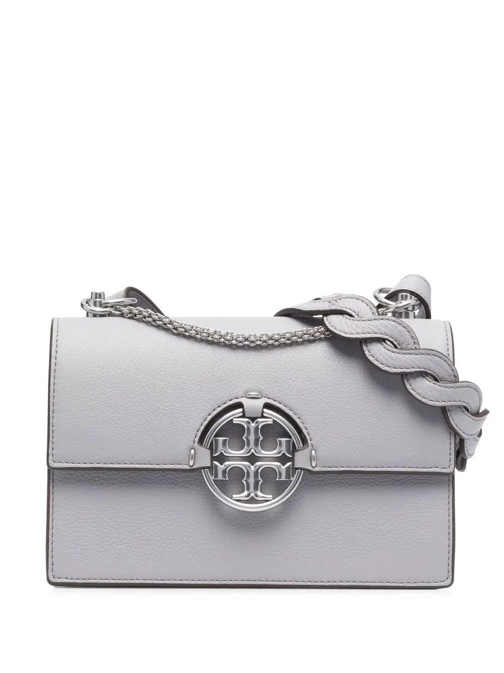 

Tory Burch tote con placa del logo - Gris