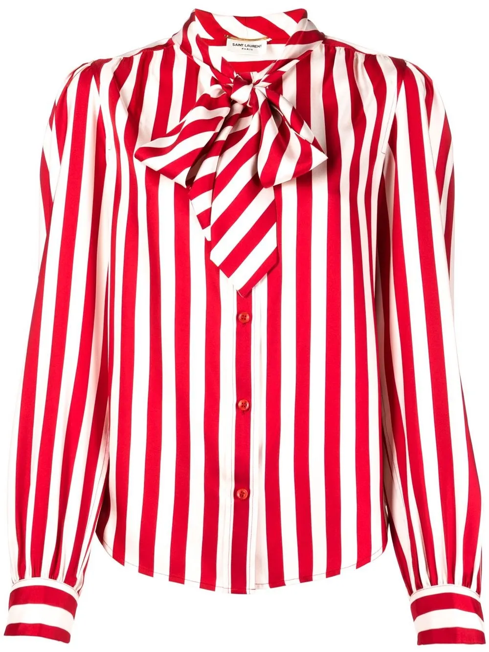 Saint Laurent pussybow striped shirt | Red | Image 1
