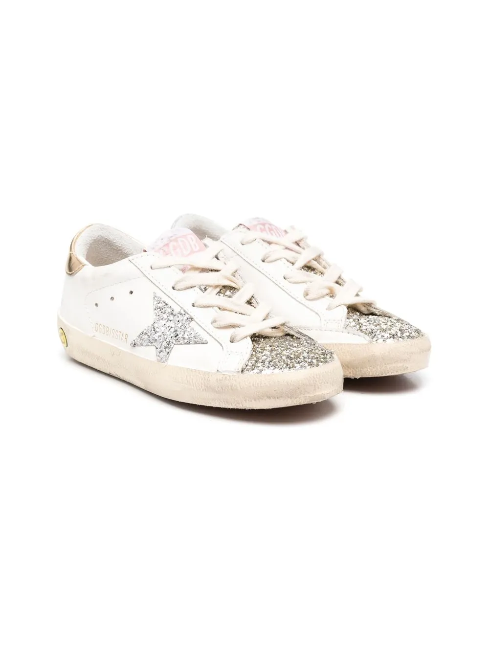 

Golden Goose Kids Super-Star glittered sneakers - White