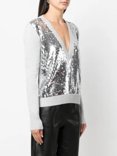 Vaquera sequin-embellished V-neck 