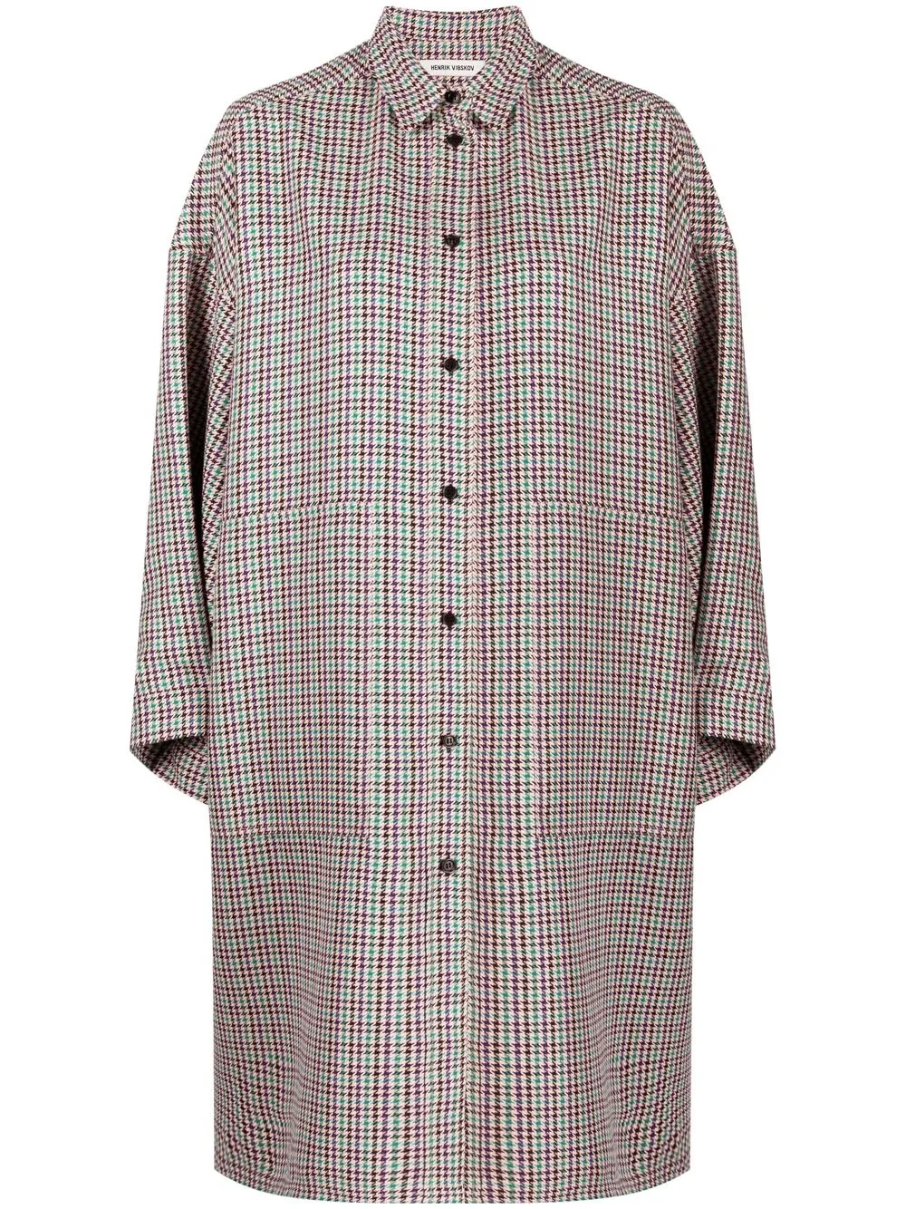 

Henrik Vibskov Cast houndstooth-pattern shirtdress - Pink