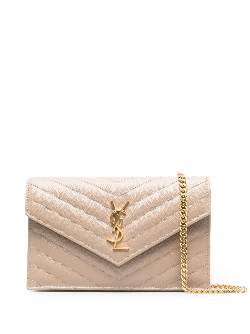 logo-plaque chain-link crossbody bag, Saint Laurent