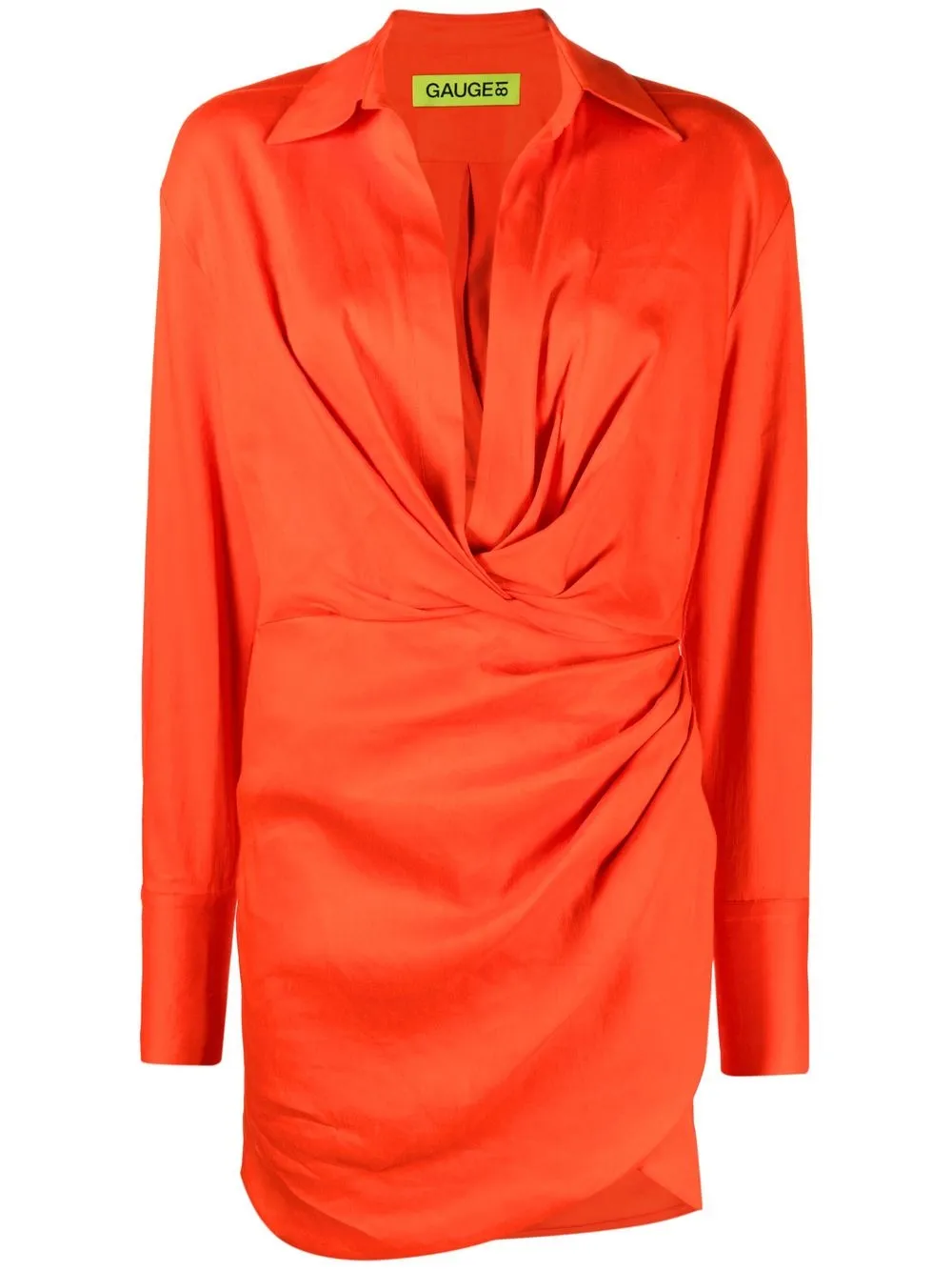 

GAUGE81 Naha wrap-skirt shirt dress - Orange