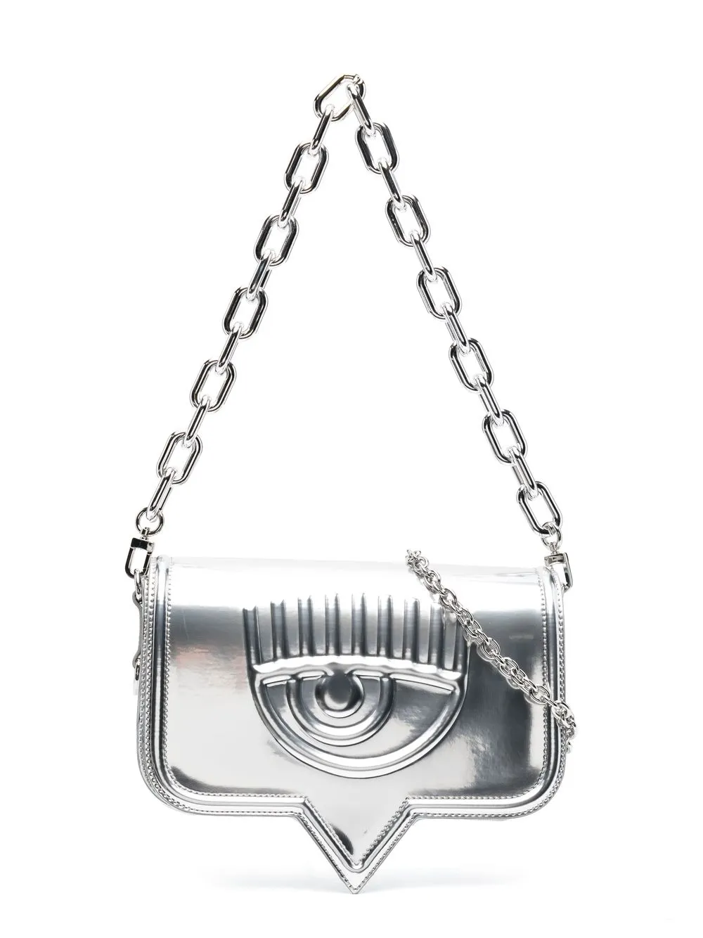 

Chiara Ferragni embossed-logo shoulder-bag - Silver