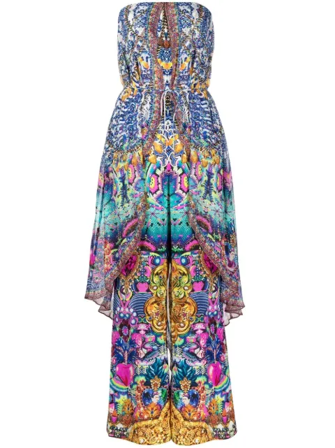 Camilla jumpsuit strapless con capa