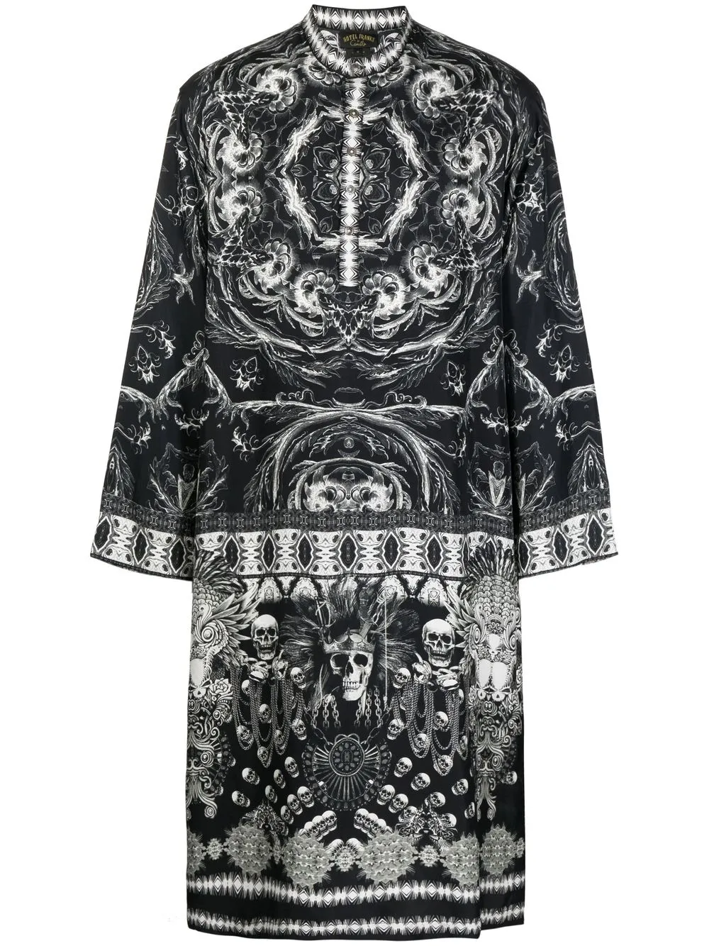 

Camilla mix-print kaftan - Black