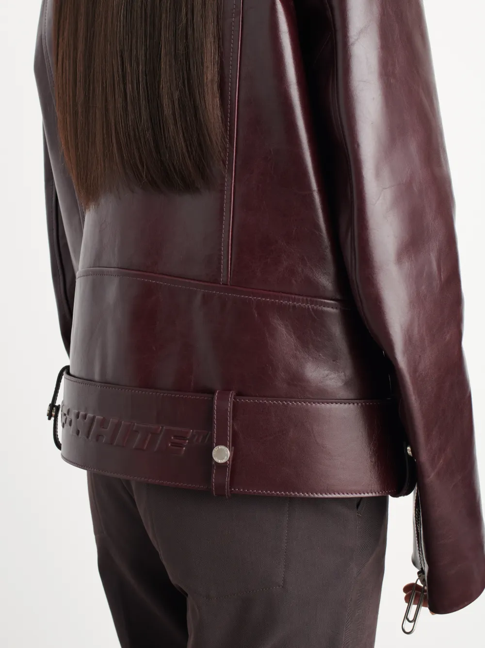 oversized leather biker jacket