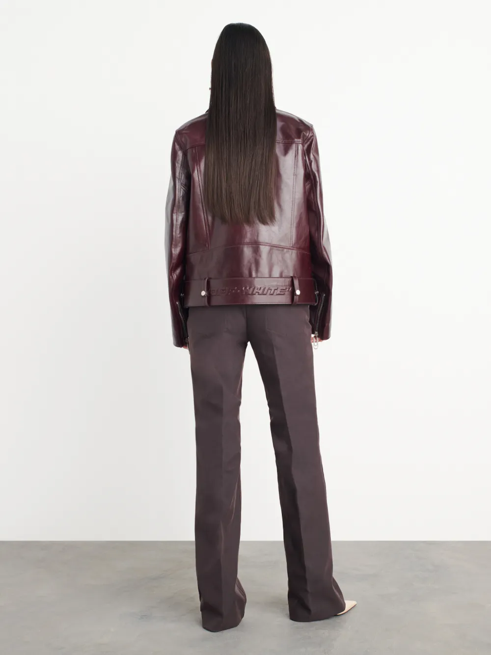 oversized leather biker jacket