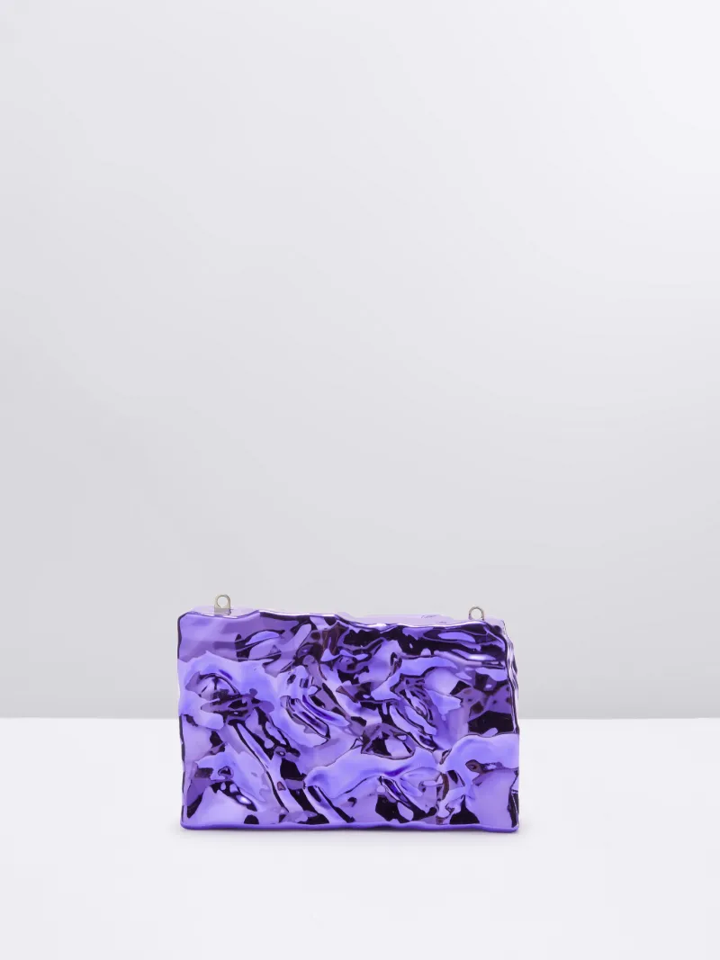 marbled asymmetric clutch bag