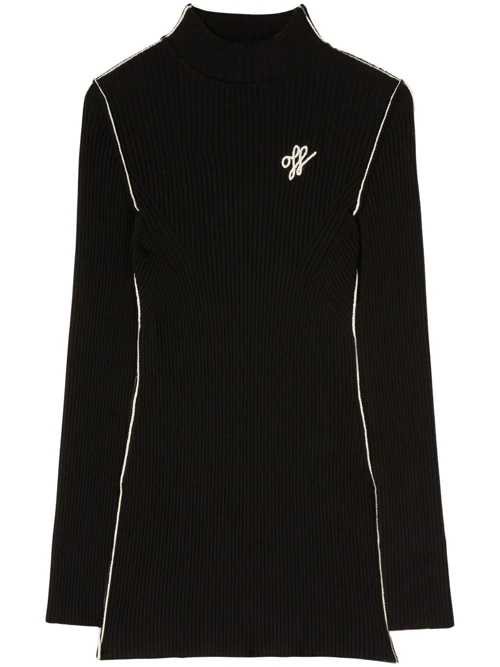 

Off-White embroidered-logo ribbed mini dress - Black