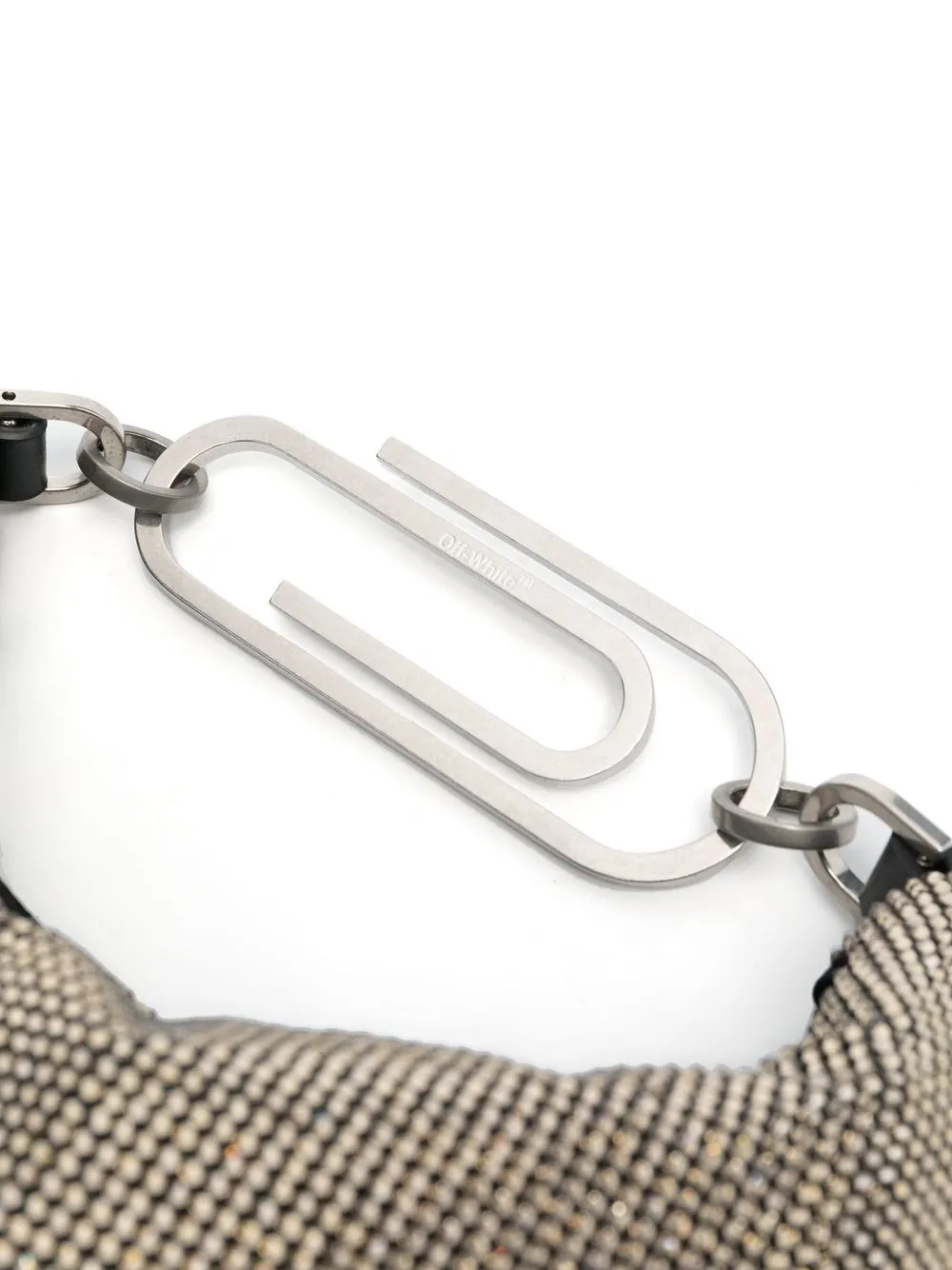 Offwhite Paperclip Crystalembellished Shoulder Bag In Schwarz ModeSens
