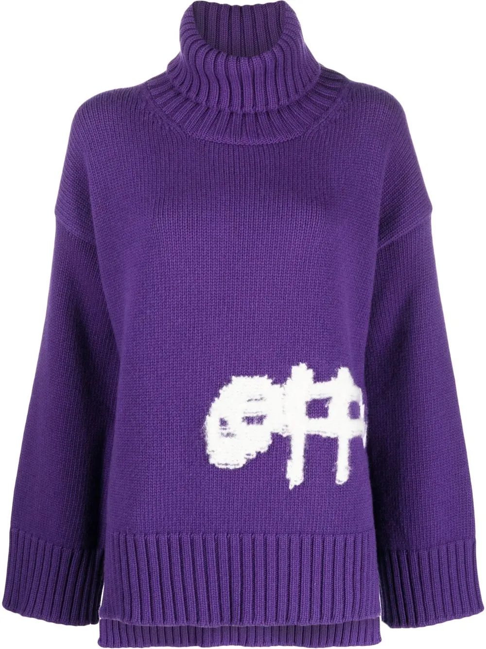 Off-White suéter oversize con aplique del logo - Morado