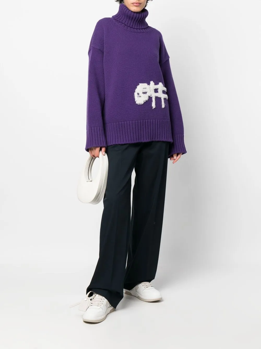 Off-White Oversized trui - Paars